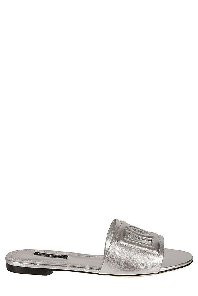 Dg Slide Sandals In Silver Product Image