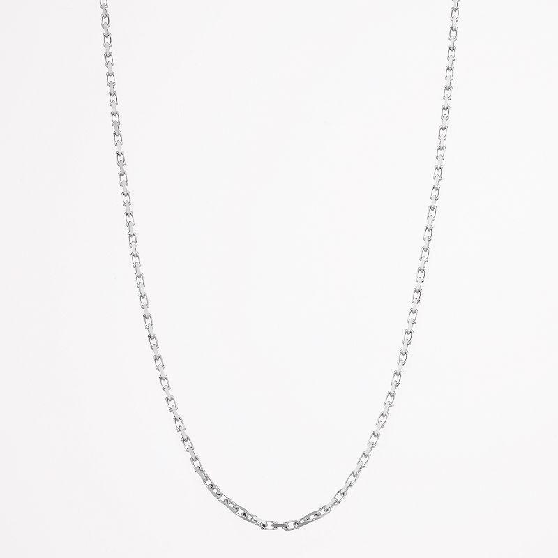 14k White Gold French Cable Chain Necklace, Womens Product Image