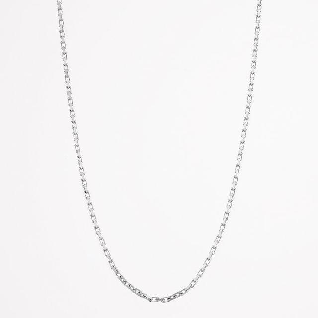 14k White Gold French Cable Chain Necklace, Womens Product Image