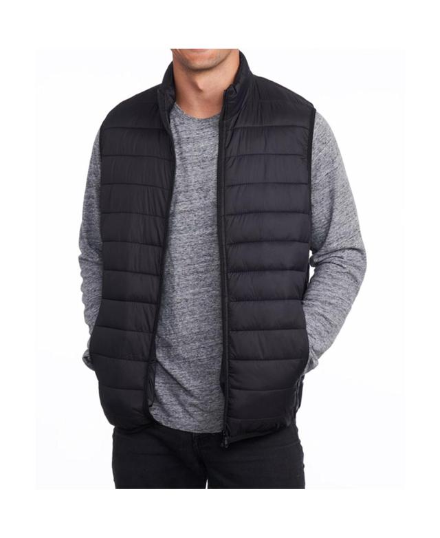 Alpine Swiss Mens Down Alternative Vest Jacket Lightweight Packable Puffer Vest - Black gray Product Image