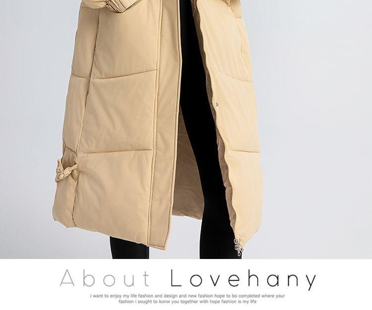 Hooded Zip-Up Long Puffer Coat Product Image