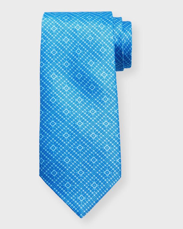 Mens Silk Medallion-Print Tie Product Image