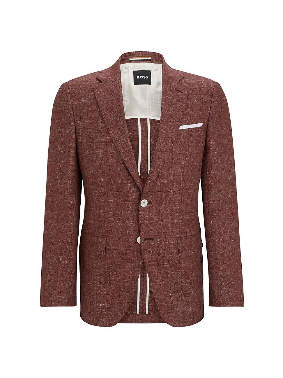 Mens Slim-Fit Jacket in Virgin Wool and Linen Product Image