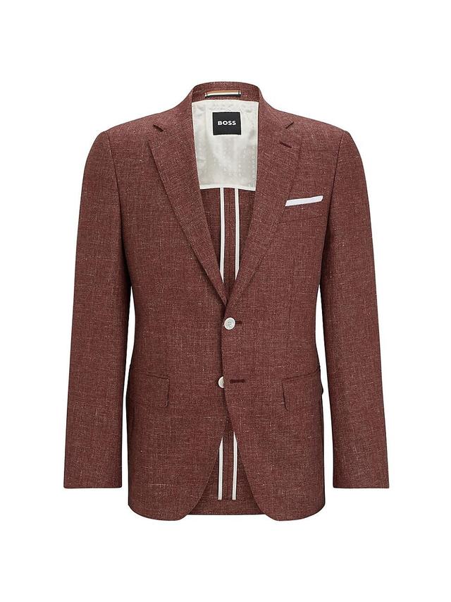 Mens Slim-Fit Jacket in Virgin Wool and Linen Product Image