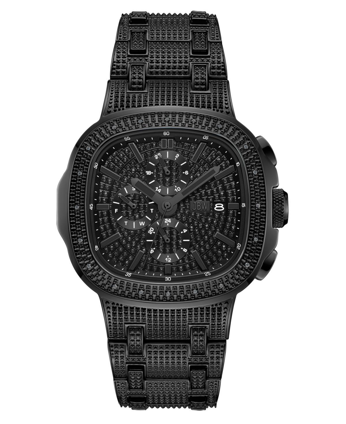 Jbw Mens Heist Multifunction Black Stainless Steel Watch, 45mm - Black Product Image