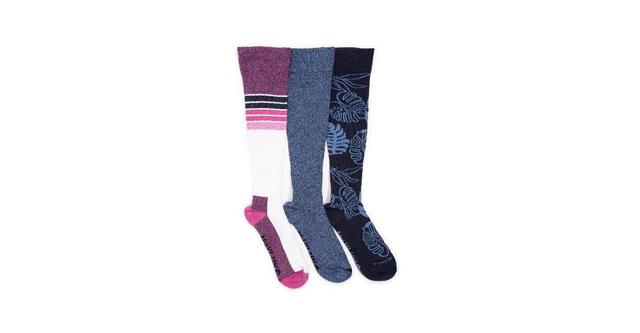 Muk Luks Womens 3 Pack Cotton Compression Knee-High Socks Product Image