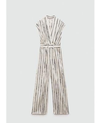 Women's Satin Stripes Jumpsuit Product Image