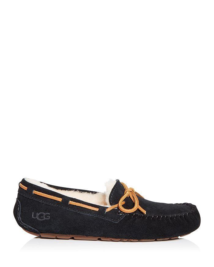 Shearling Slipper Moccasins - Dakota In Black Product Image