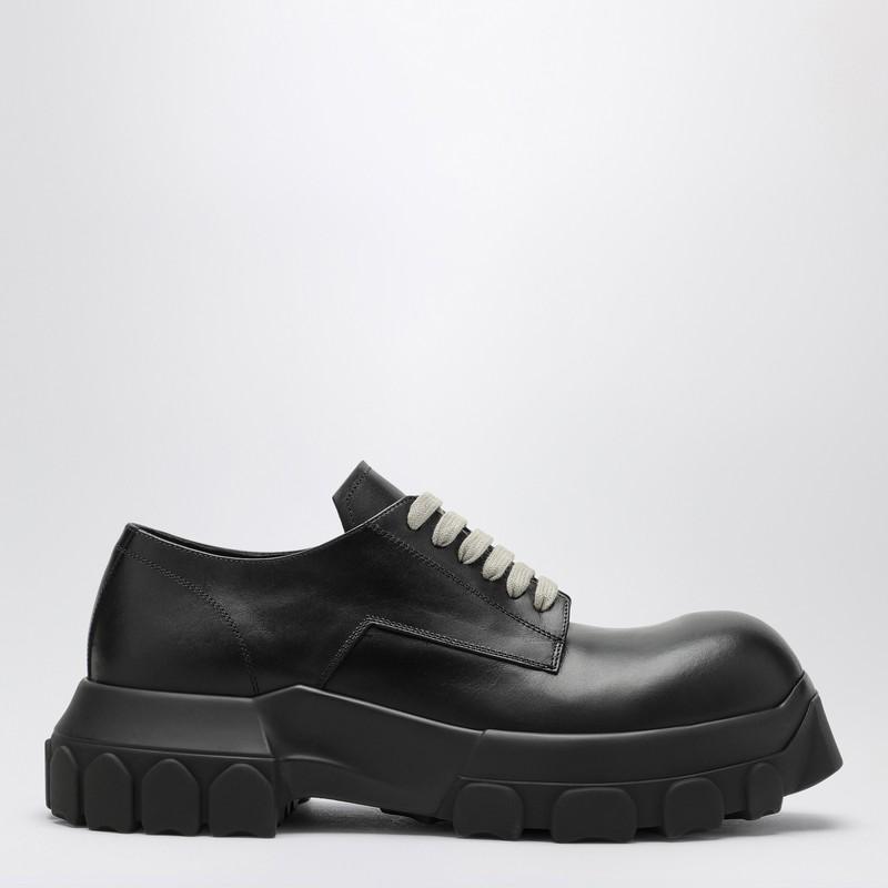 RICK OWENS Bozo Tractor Leather Derby Shoes In Black Product Image