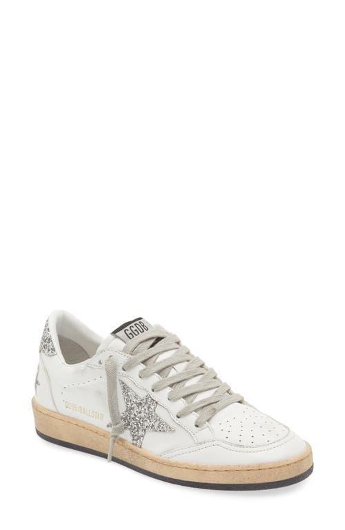 Ball Star Low Top Sneaker In White/ Silver Product Image