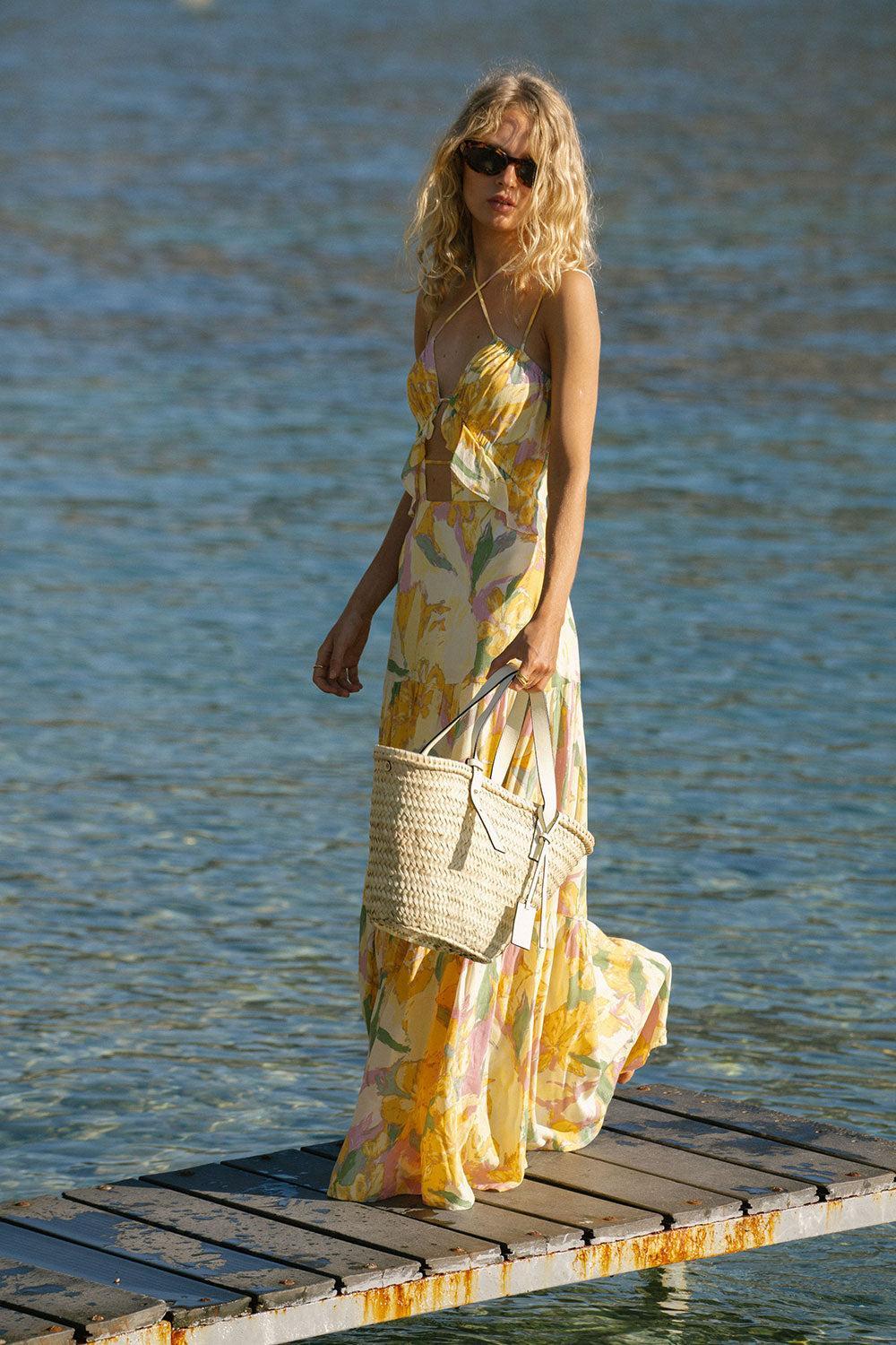 Calabria Halter Dress - Scout Floral Product Image