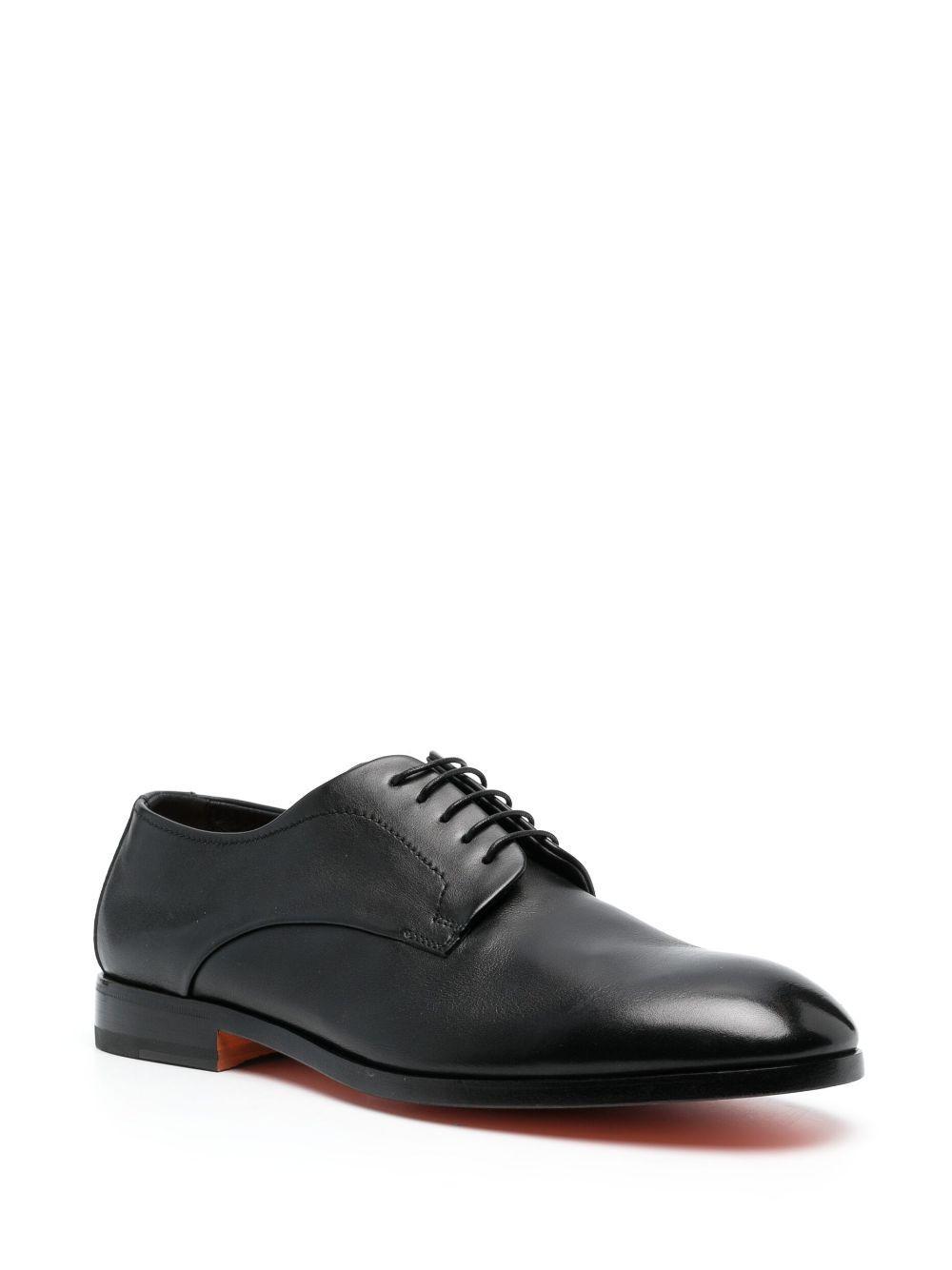 SANTONI Leather Lace-up Shoes In Black Product Image