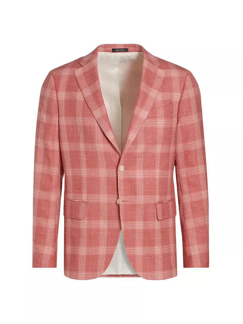 Slim-Fit Plaid Wool-Blend Two-Button Sport Coat Product Image