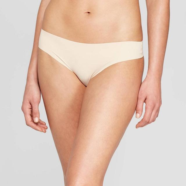 Womens Invisible Edge Thong - Auden Soft Beige XS Product Image