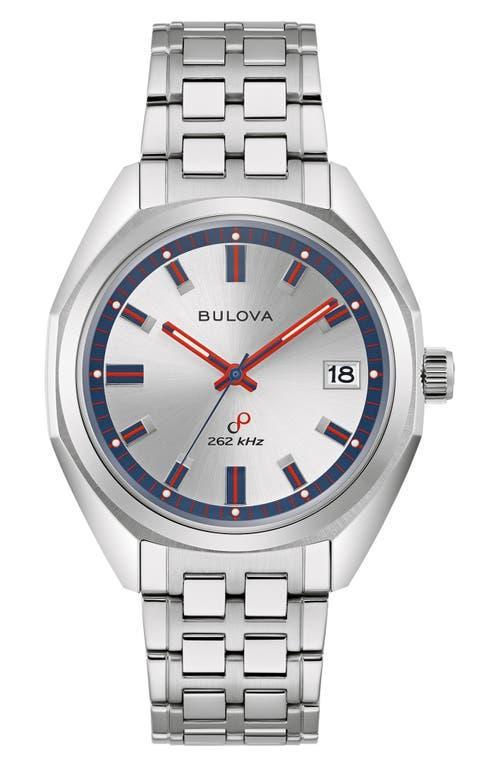 Men's Bulova Jet Star Interchangeable Strap Watch with Red and Blue Accent Dial (Model: 96K112) Product Image