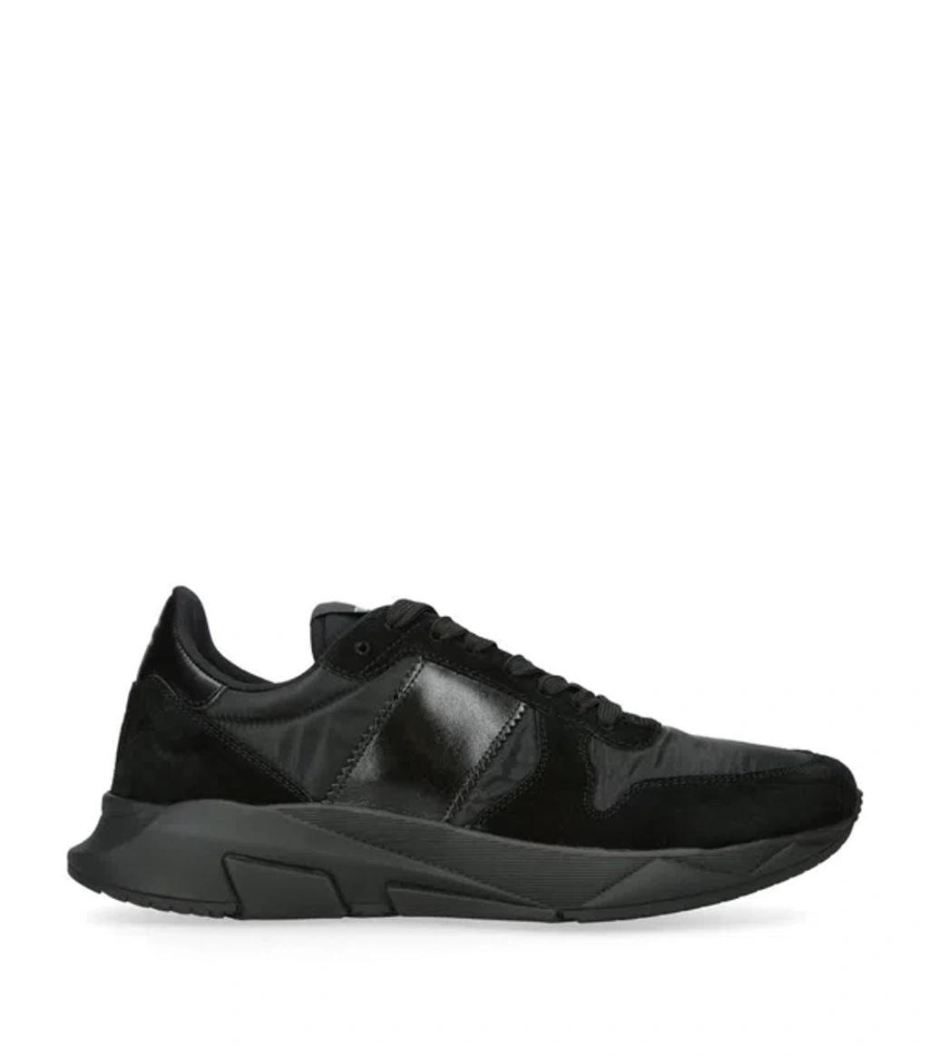 TOM FORD Mens Black Jagga Raised-sole Suede Low-top Trainers product image