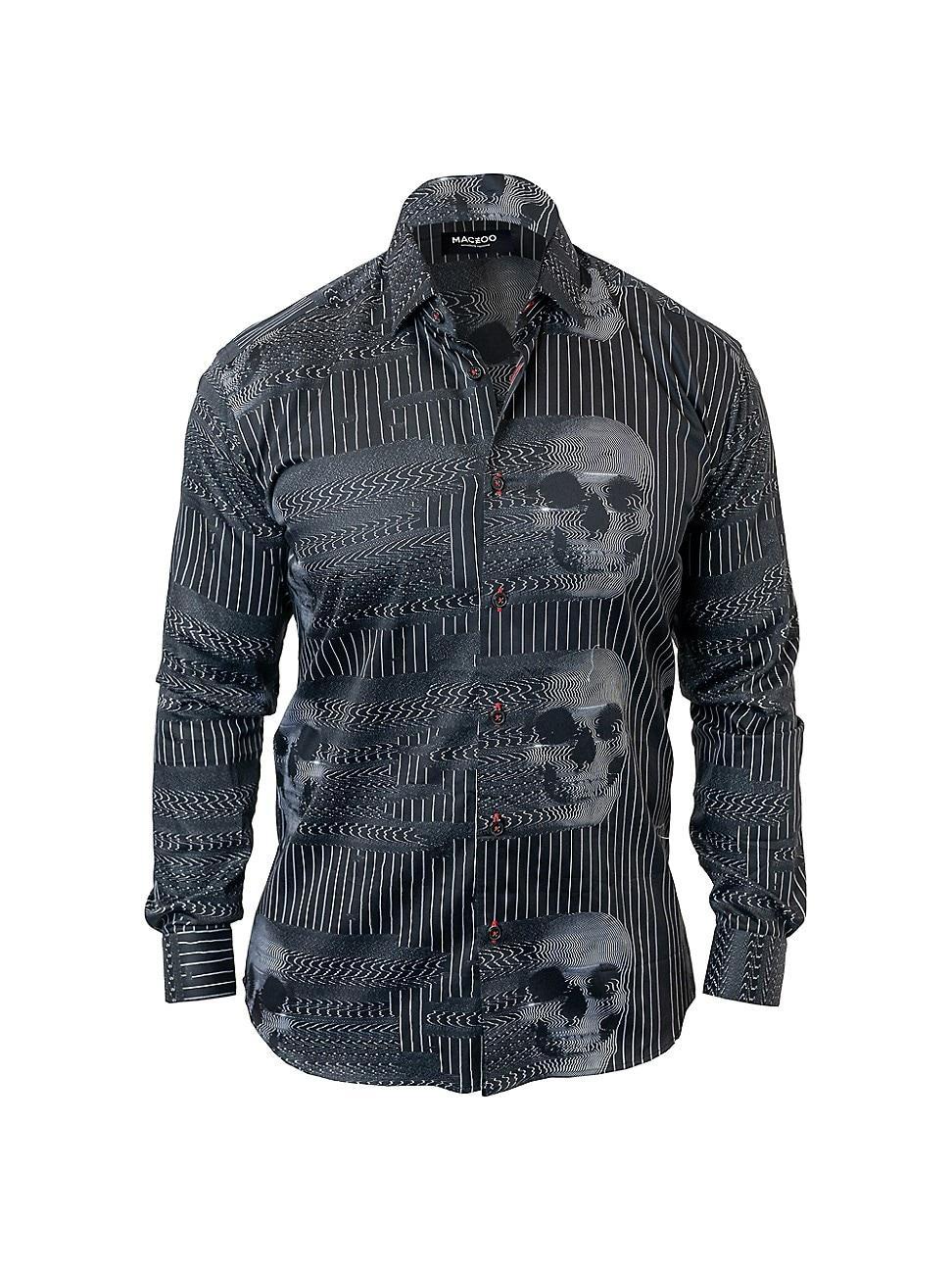 Maceoo Fibonacci Skulls Ghost Contemporary Fit Button-Up Shirt Product Image