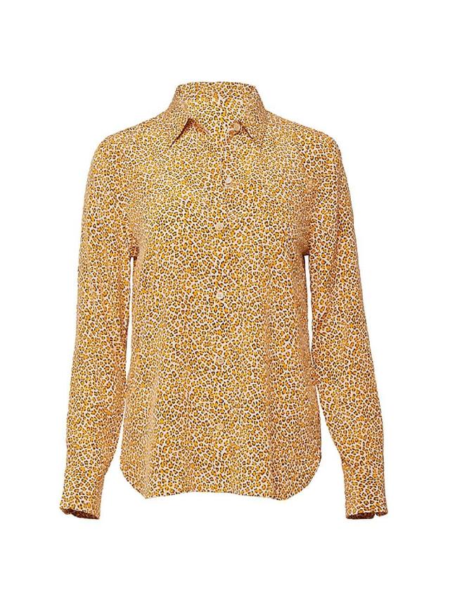 Womens Leema Silk Leopard Shirt Product Image