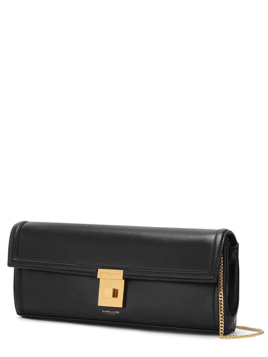 Paris Smooth Leather Clutch In Black Product Image