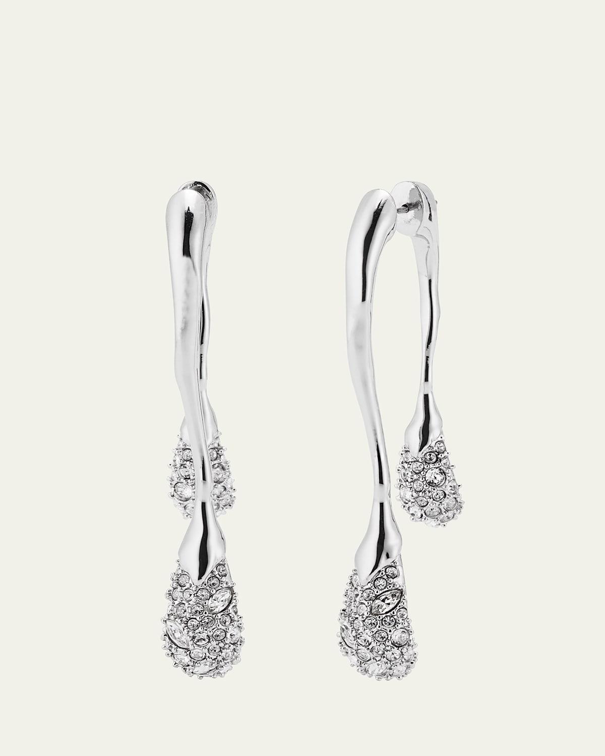 Solanales Front-Back Double Drop Crystal Earrings Product Image