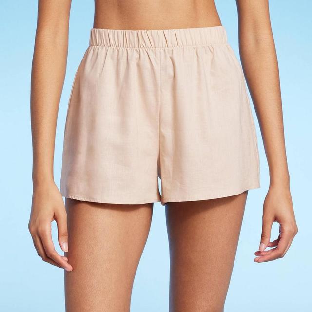 Womens Pull-On High Waist Cover Up Shorts - Shade & Shore Tan XS Product Image