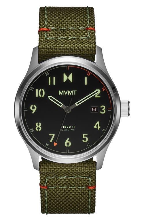 MVMT Mens Field Analog Black Nylon Strap Watch Product Image