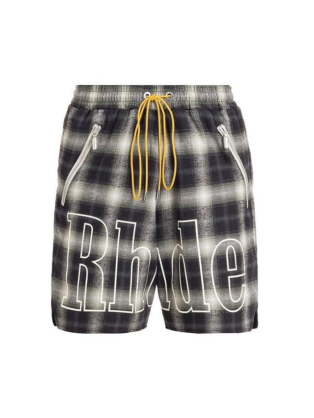 Mens Plaid Logo Shorts Product Image