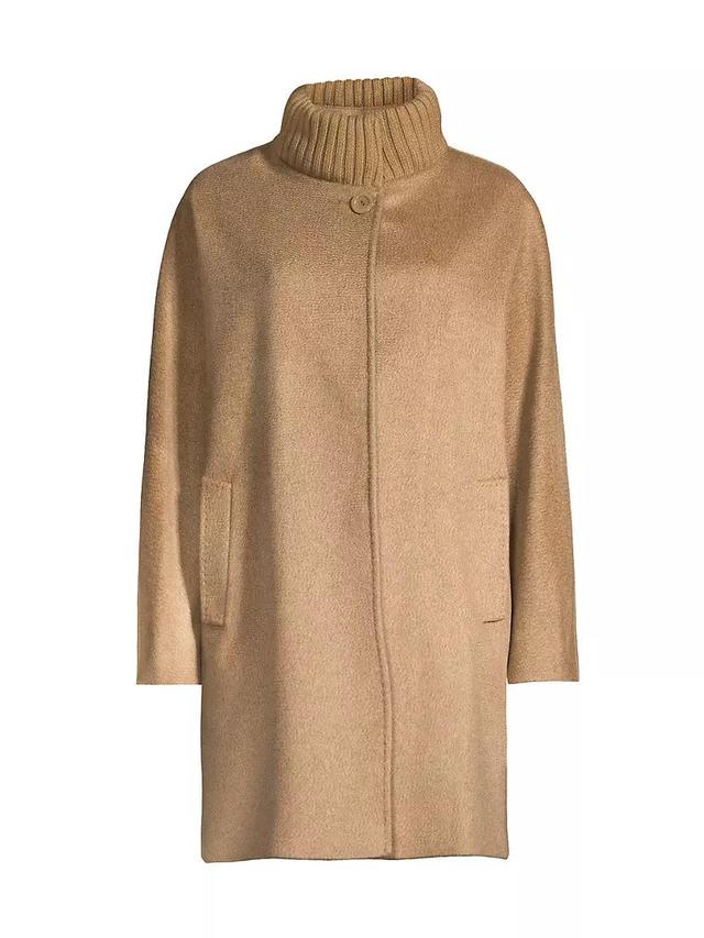 Cashmere Knit-Collar Coat Product Image