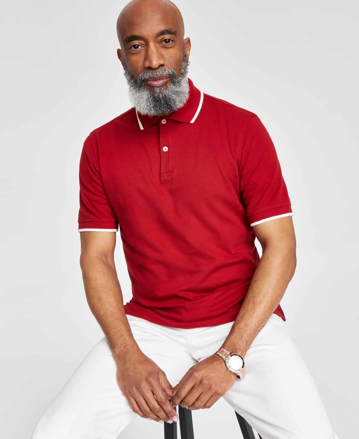 Men's Regular-Fit Tipped Performance Polo Shirt, Created for Macy's  Product Image