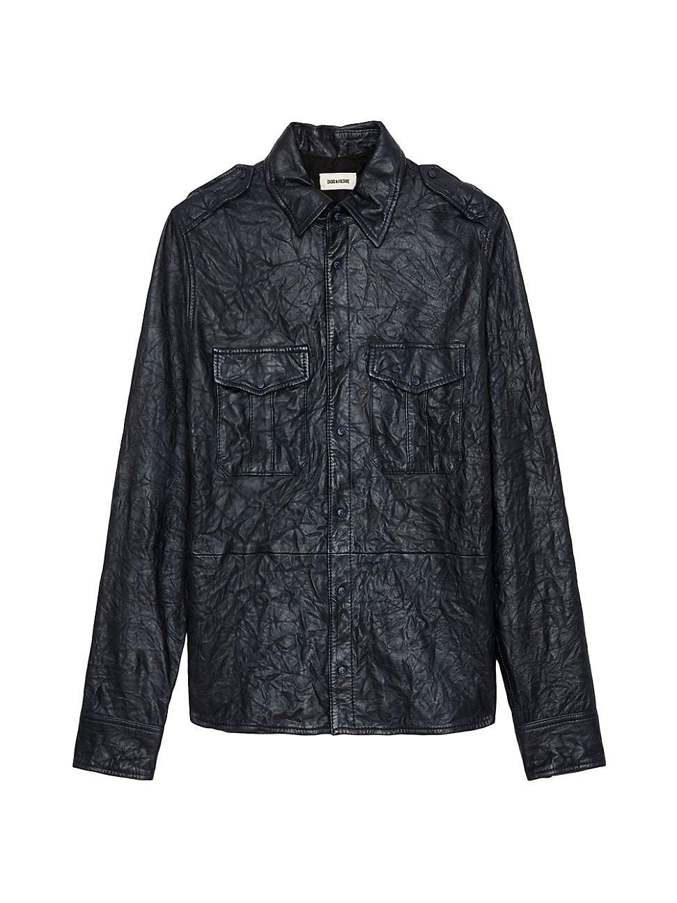 Womens Taska Cuir Froisse Leather Shirt product image