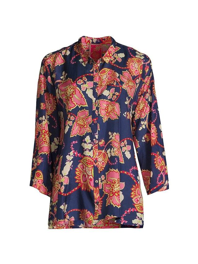 Womens Montreux Floral Silk Blouse Product Image