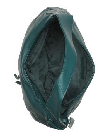 Leather Medium Half Moon Hobo With Front Pocket for Women Product Image