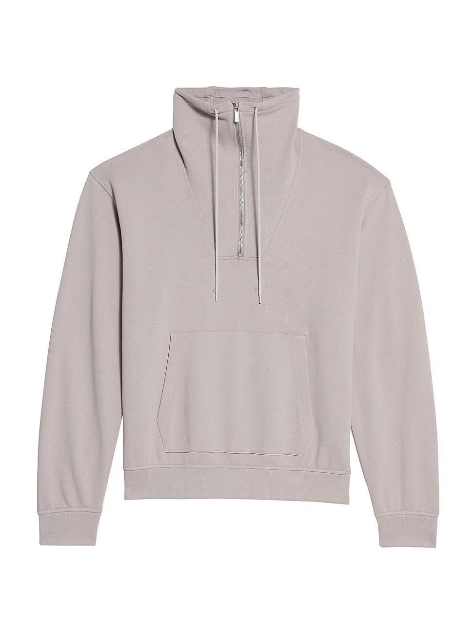 Men's Funnel-Neck Zip-Front Cotton Sweatshirt Product Image