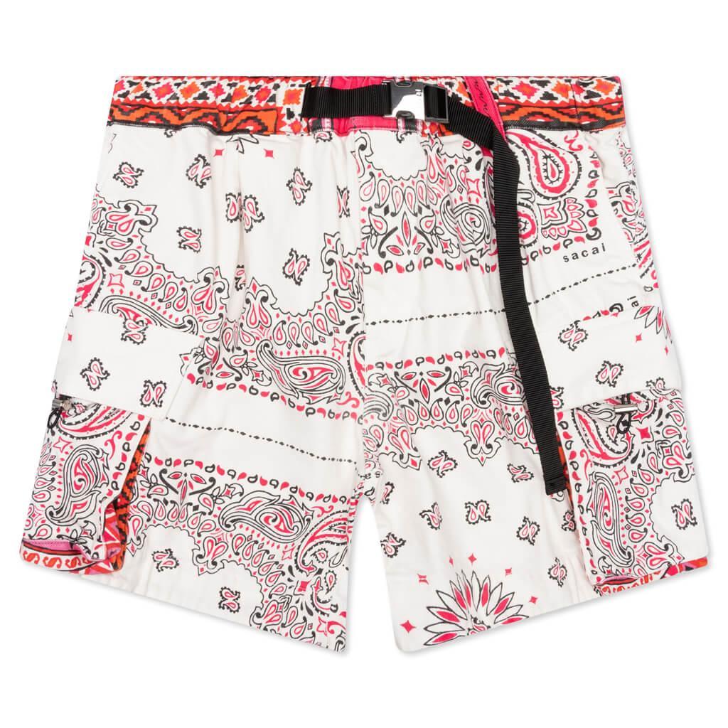 Bandana Print Shorts - Off White Male Product Image