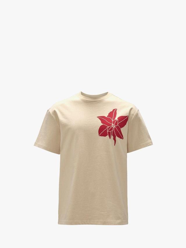 FLOWER PRINT T-SHIRT in neutrals | JW Anderson US  Product Image