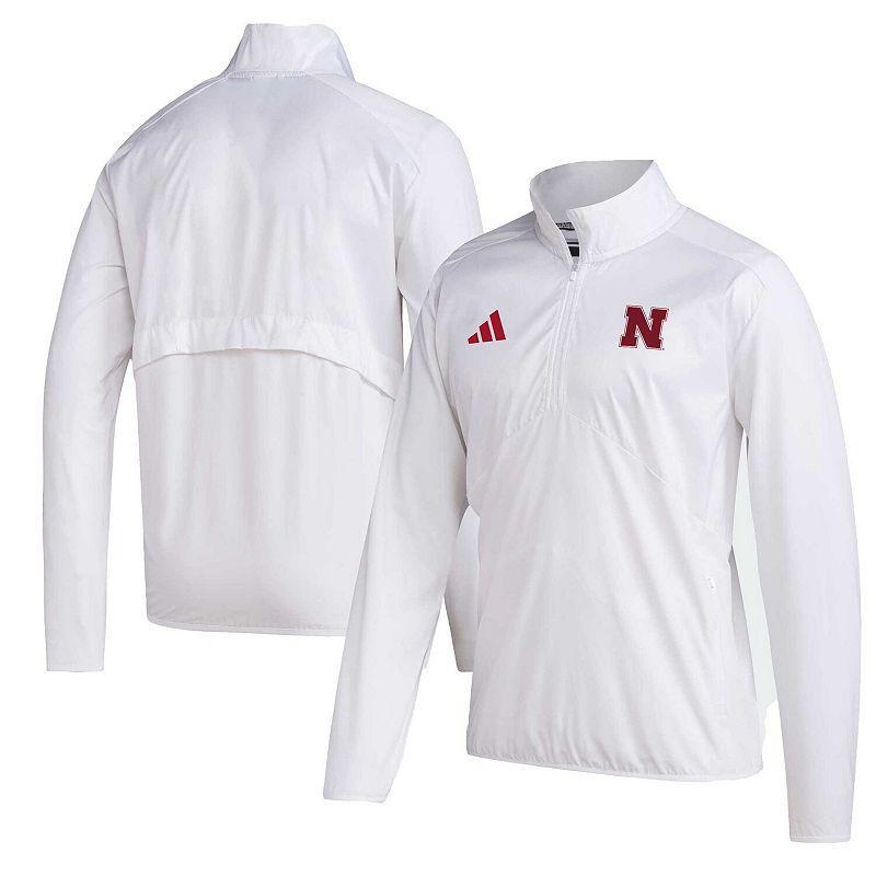 Mens adidas Nebraska Huskers Sideline AEROREADY Raglan Sleeve Quarter-Zip Jacket Product Image