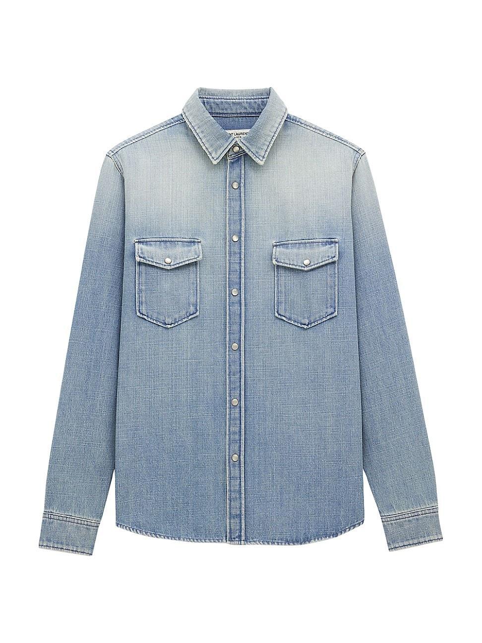 Mens Oversized Shirt in Light Denim Product Image