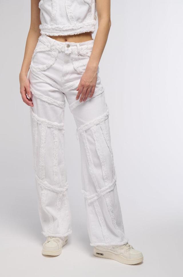 CIARA DISTRESSED WIDE LEG JEANS Product Image