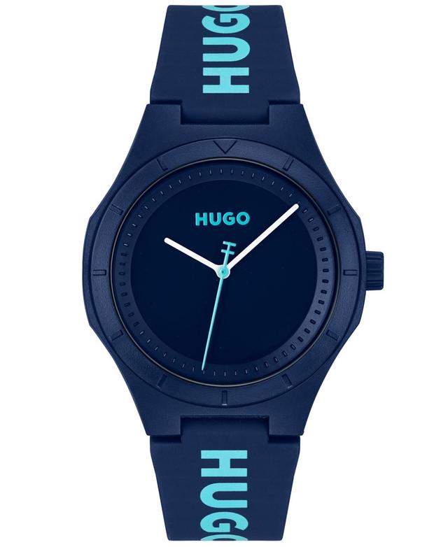 Hugo Boss Mens Lit for Him Quartz Blue Silicone Watch 42mm - Blue Silicone Product Image