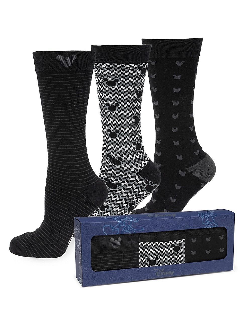 Mens 3-Pair Mickey Graphic Knit Socks Product Image