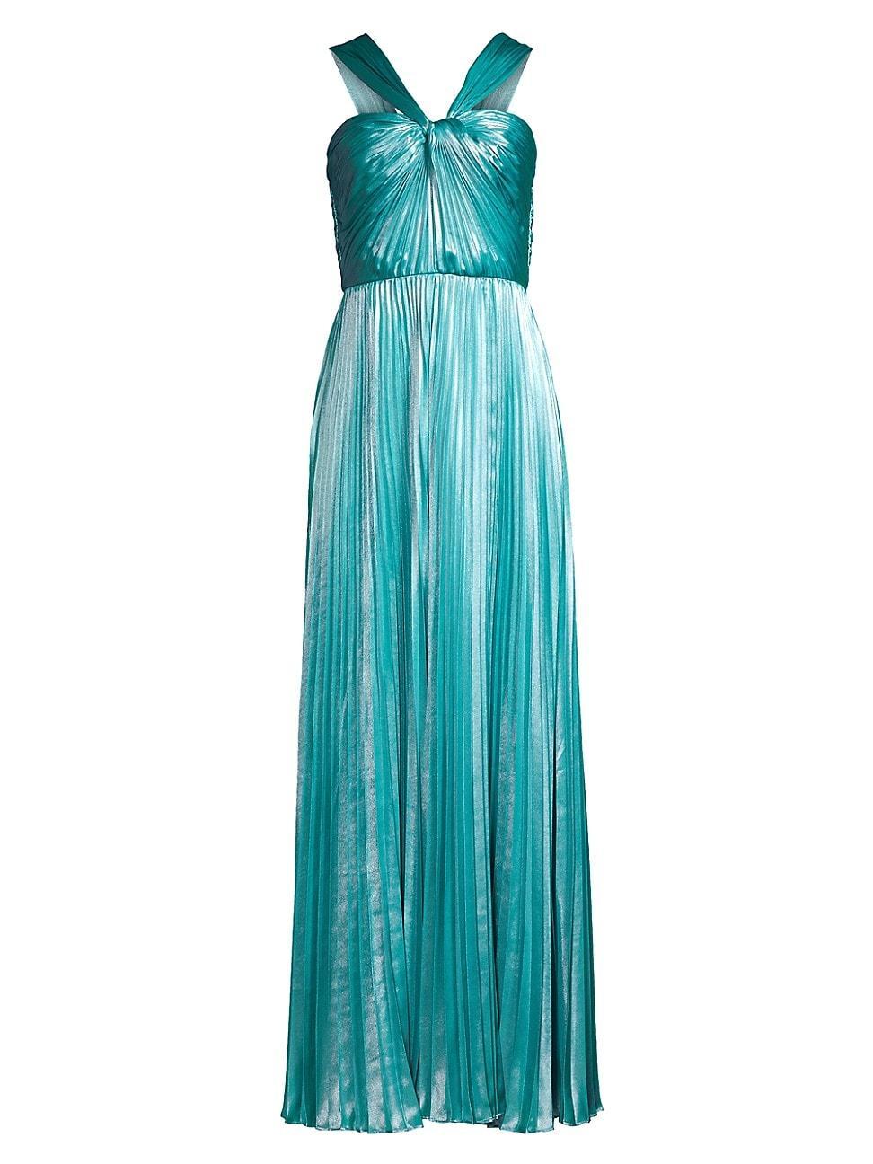 Womens Zoey Pliss Lam Twist-Front Gown Product Image