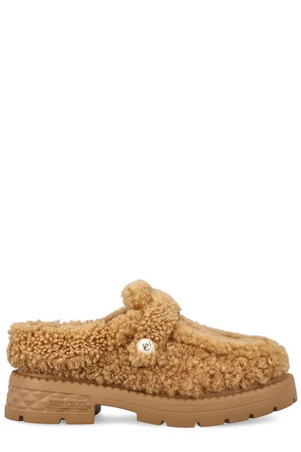 Shearling Mules In Rattan product image