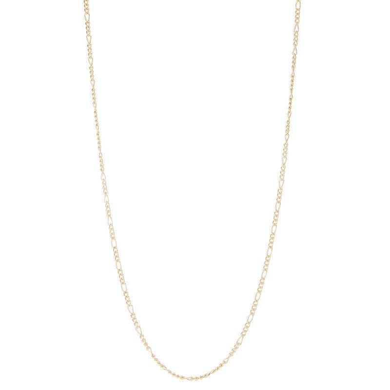 Jordan Blue 14k Gold Filled 2.9 mm Figaro Chain Necklace, Womens Product Image