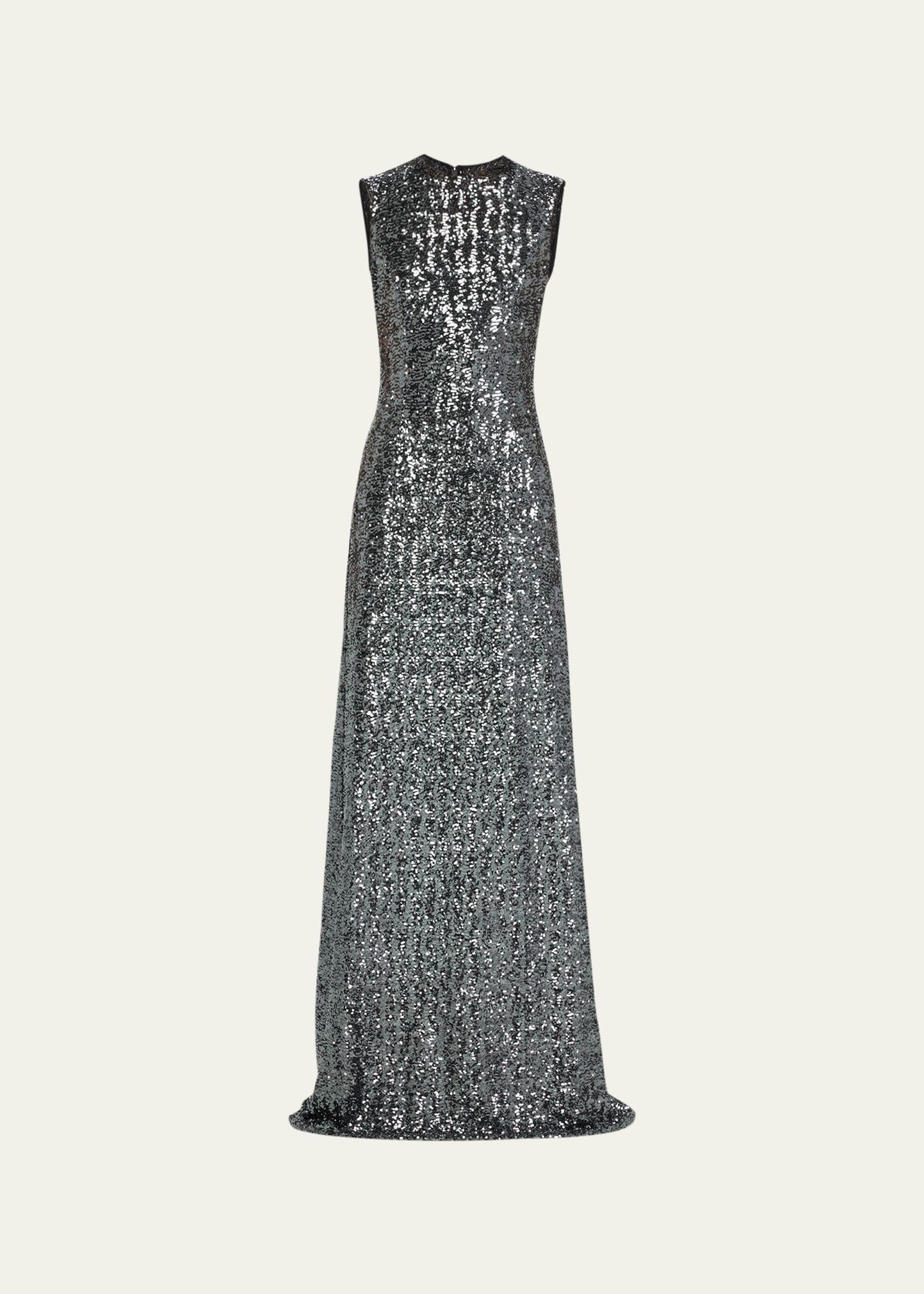 Michael Kors Collection Sleeveless Sequin A-Line Gown Product Image