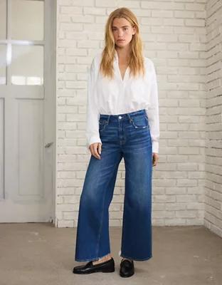 AE Strigid Super High-Waisted Baggy Wide-Leg Ankle Jean Product Image