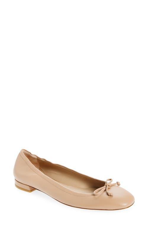 Bardot Lambskin Bow Ballerina Flats In Adobe Product Image