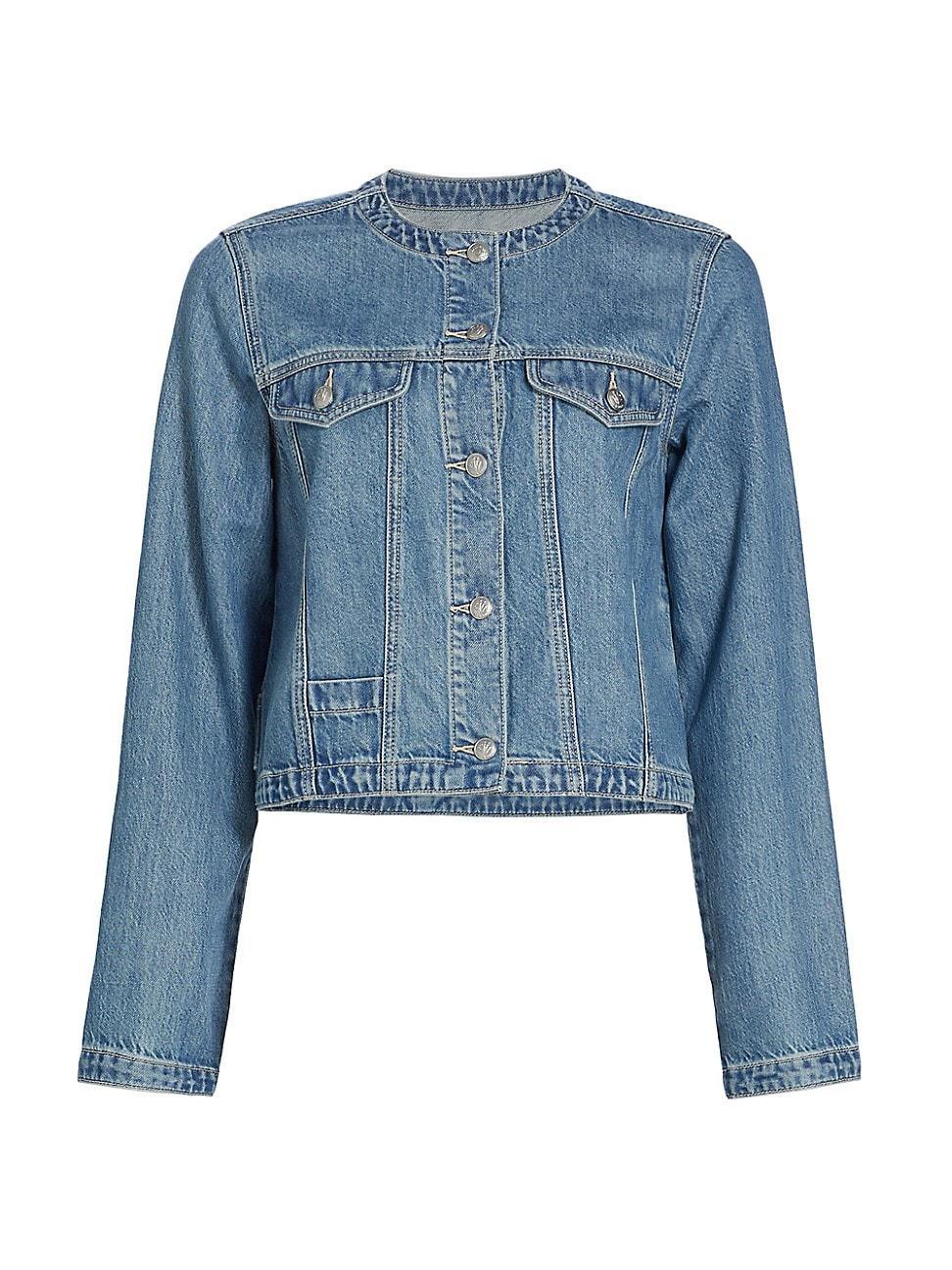 Womens Featherweight Cora Round-Neck Denim Jacket Product Image