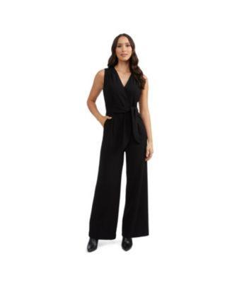 Women's Wide Leg Jumpsuit with Waist-Tie Product Image