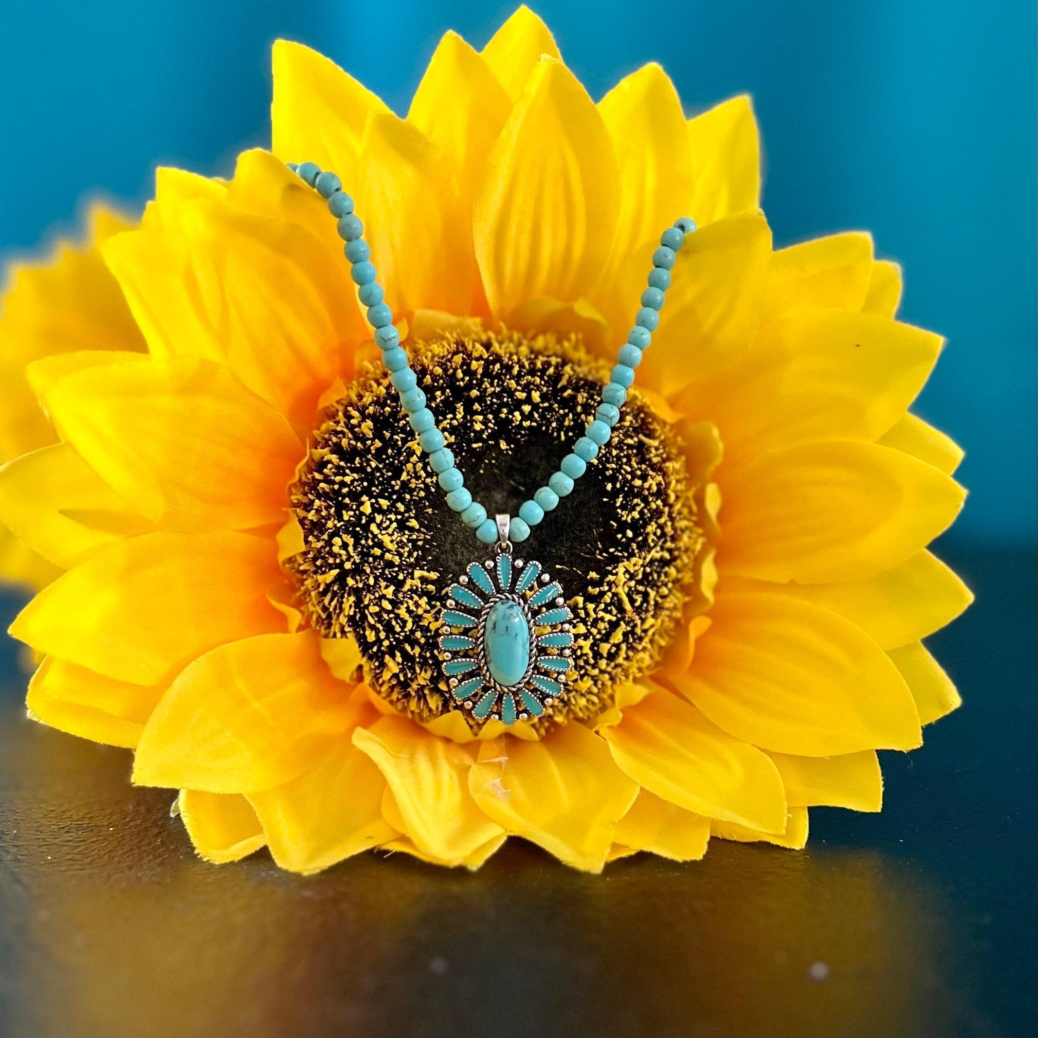 Blooming Turquoise Choker Necklace Product Image