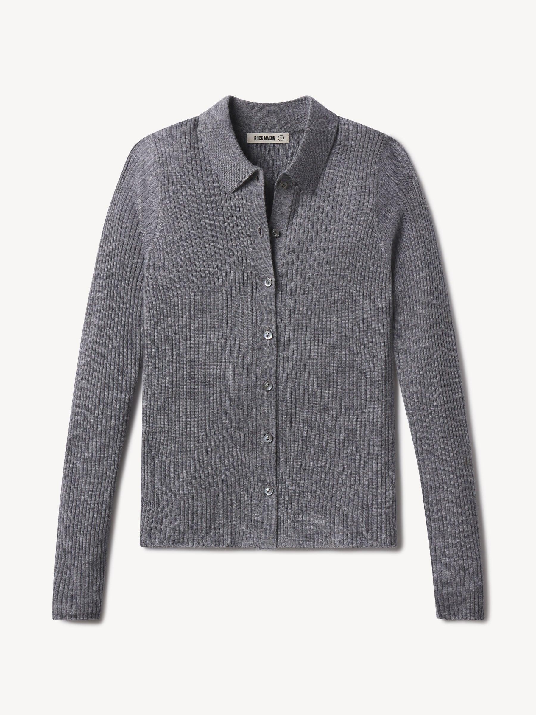 Heather Grey Featherweight Silk Cashmere Shirt Product Image